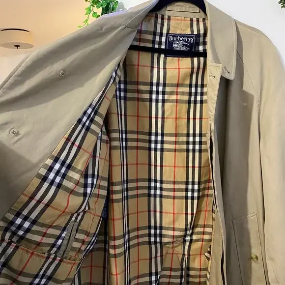 Burberry Beige Classic Trench Coat Vintage Jacket Full Novacheck Lining Cotton - Picture 5 of 12